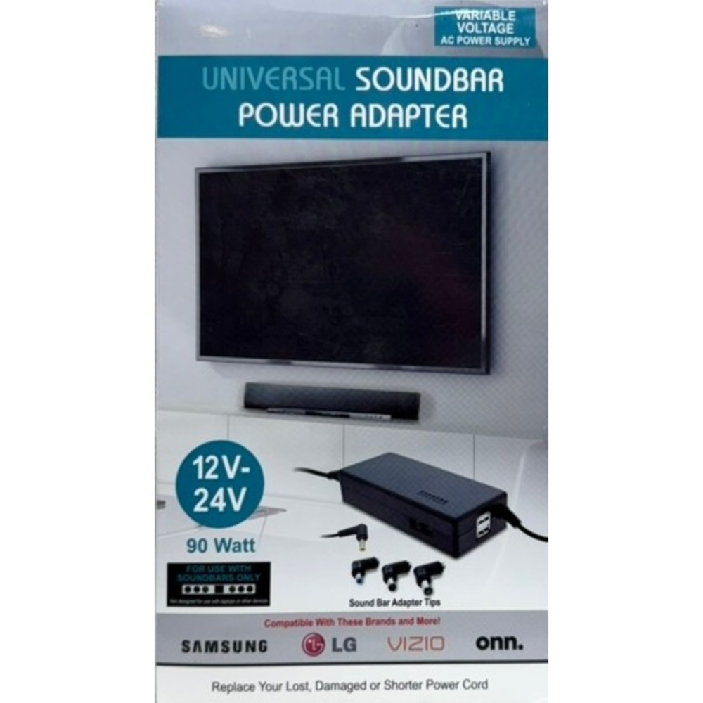 Universal Soundbar Power Adapter 90W Variable Voltage 12V-24V WCP2-1001-BLK
